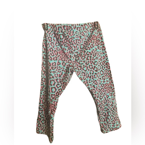 EUC Women’s No Boundaries Electrifying Blue and Pink Cheetah Leggings - Picture 2 of 6